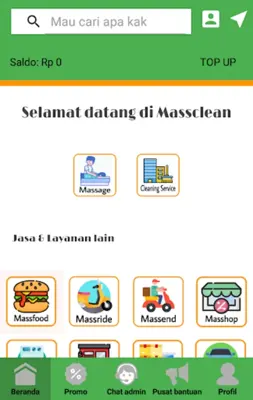 Massclean - Layanan pijat dan cleaning service android App screenshot 2